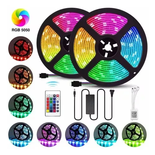 Cinta De Luz Led Rgb 10 Metros Tira Led + Control Bluetooth Rgb-10m-led